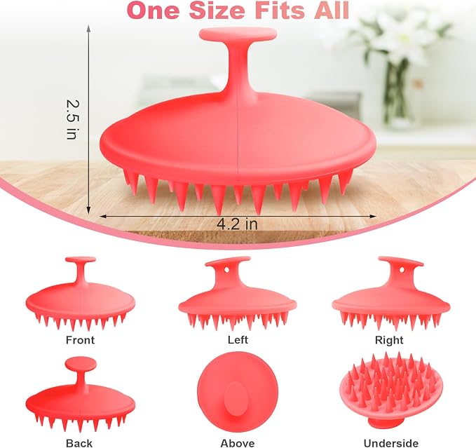 Meartchy Silicone Scalp Massager Shampoo Brush, Scalp Brush - Image 2