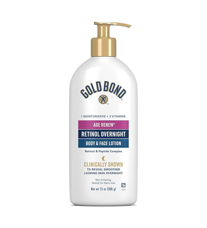 Gold Bond Age Renew Retinol Overnight Body & Face Lotion, 13 Oz, Anti-Aging by GoldBond