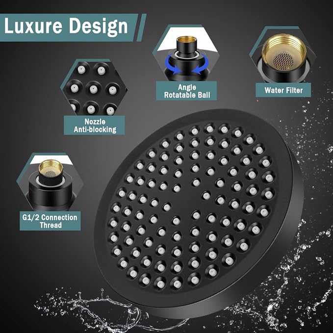 Taiker Filtered Shower Head, High Pressure Rainfall Shower Head/Handheld Shower - Image 4