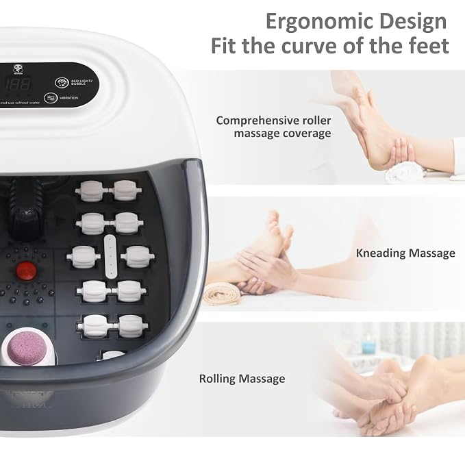 Foot Spa Bath Massager with Heat Bubbles and Vibration Massage and Jets - Image 6