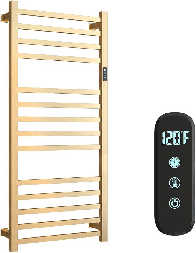 Luxury Heated Towel Rack Wall Mounted Towel Warmers, 14 Bars Towel Warmer Rack by WMHYLYH