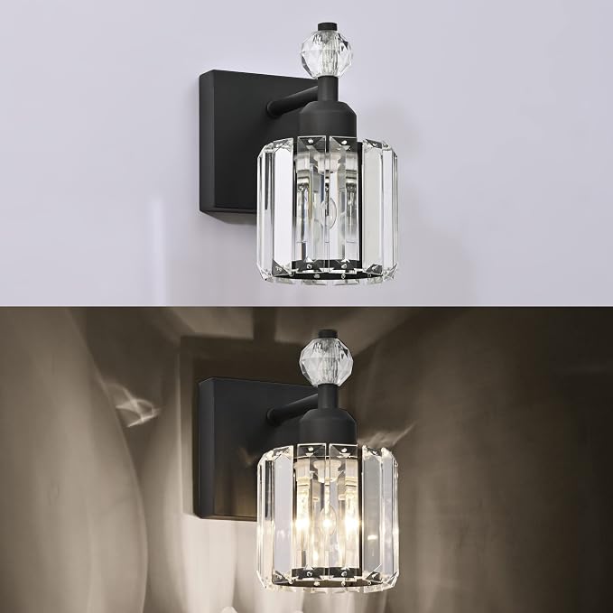 PRESDE 1-Light Bathroom Vanity Light, Modern Matte Black Wall Sconce - Image 7