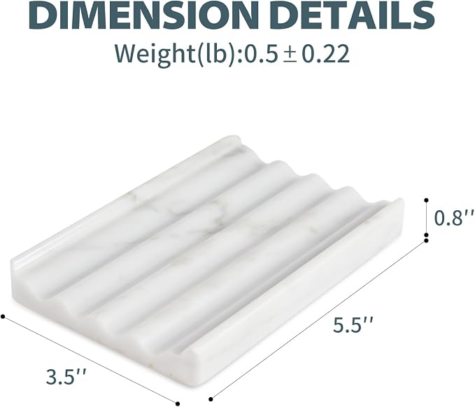 2 Pcs Soap Holder for Bathroom, Marble Soap Dish for Kitchen Countertop - Image 5