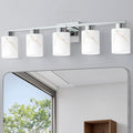 5-Light Bathroom Light Fixtures, Modern Vanity Lights, Chrome Metal Wall Lamp by Mieloxiy