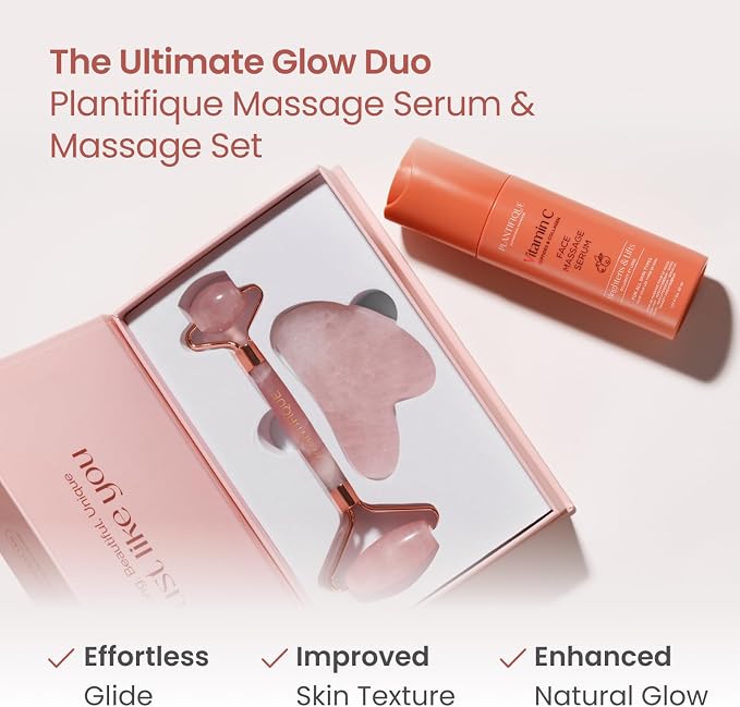 PLANTIFIQUE Face Roller and Gua Sha Rose Quartz Certified | Gifts | Guasha Tool - Image 3