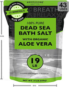 Aromasong Dead Sea Salt with Organic Aloe Vera, Spa Bath Salts, 19 Lbs Fine - Image 8