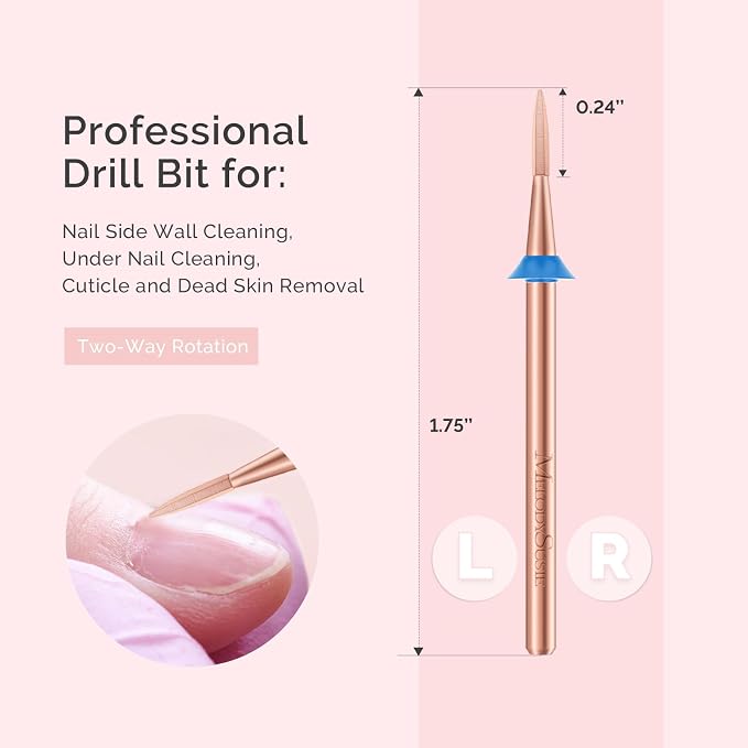 MelodySusie Flame Hexagon Nail Drill Bit, Professional Safety Carbide Under - Image 3