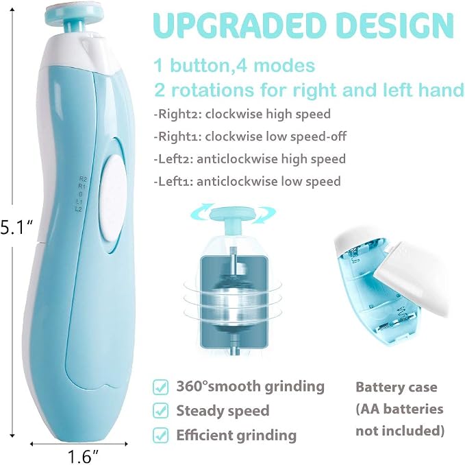 Baby Nail Trimmer Electric Nail File Baby Nail Clippers, 20 in 1 Safe Nail - Image 3