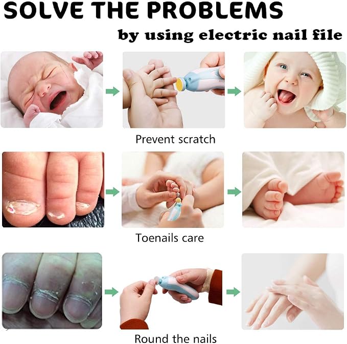 Baby Nail Trimmer Electric Nail File Baby Nail Clippers, 20 in 1 Safe Nail - Image 7