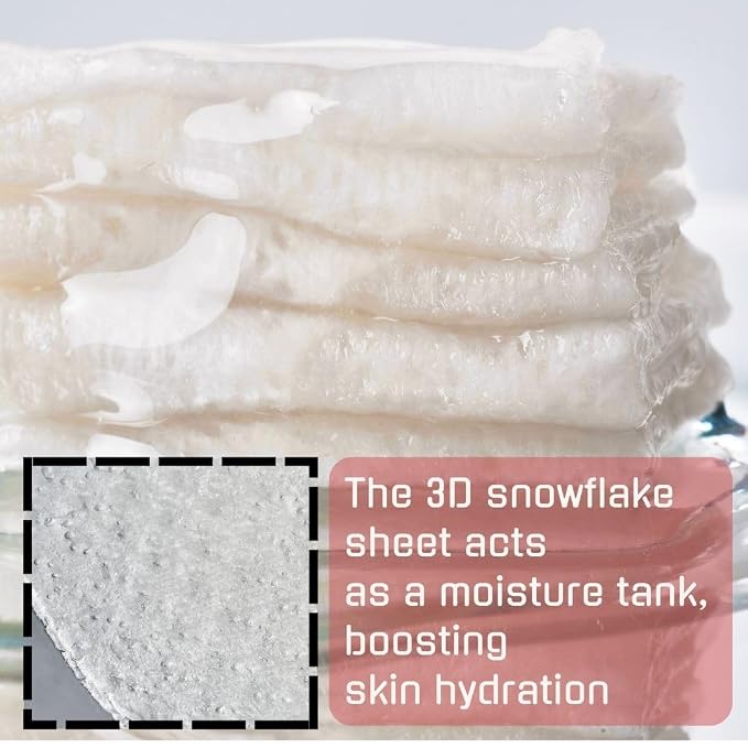 EWG Verified Kombucha Sheet Mask Lyocell 3D Snow Crystal Sheet Fermented Bifida - Image 3