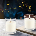 YOROXRG 48 Pack White Unscented Clear Glass Filled Votive Candles. Hand Poured - Image 6