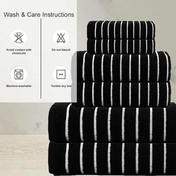 CASA COPENHAGEN Ecstatic 6Pcs 100% Egyptian Cotton Large Designer Towels Gift - Image 6