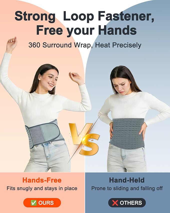 Heating Pad for Back Pain Relief, 4 Timers & 6 Temperatures, Auto Shut-Off - Image 3
