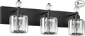 PRESDE Crystal 3 Light Bathroom Vanity Lights Modern Matte Black Bathroom by HOME
