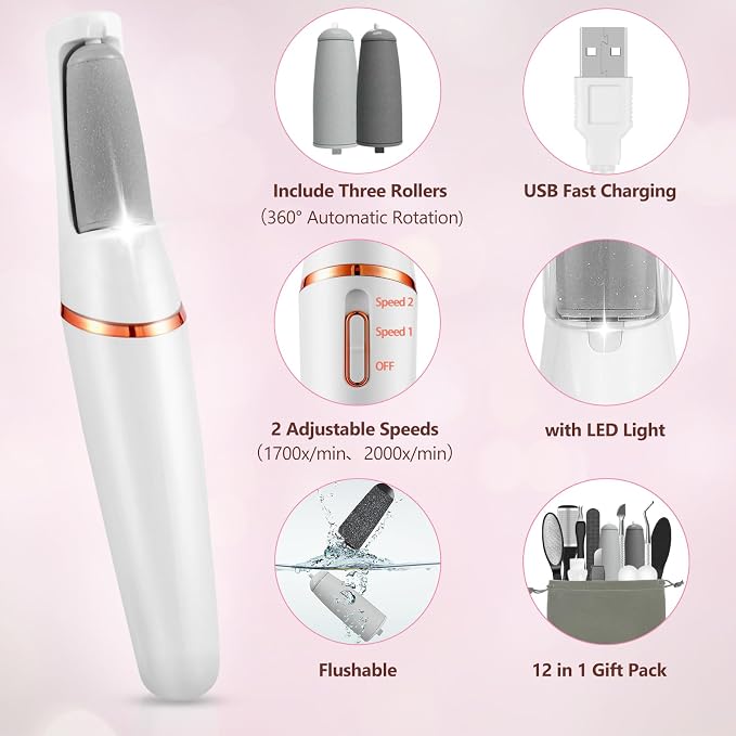 Electric Callus Removers for Feet, Haootadiy Electric Foot Callus Remover - Image 3