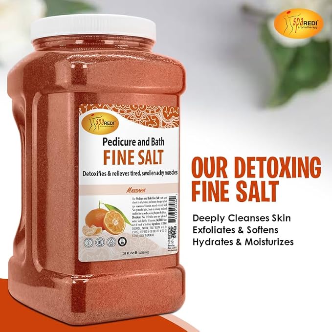 SPA REDI - Detox Foot Soak Pedicure and Bath Fine Salt, 128 Oz - Made - Image 6