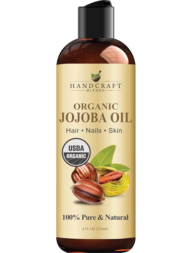 Handcraft Blends USDA Organic Jojoba Oil | Cold-Pressed | 8 Fl Oz | 100% Pure & by HandcraftBlends