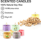 40 Scented Candle Set, 10 Fragrances, 35g Natural Soy Wax Candles - Image 8