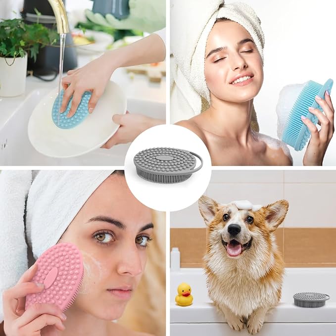 3 Pack Silicone Body Scrubber, Exfoliating Body Scrubber Fit - Image 7