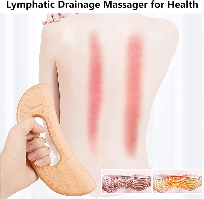 FKYzixeh Lymphatic Drainage Massager, Wooden Gua Sha Tool - Image 4