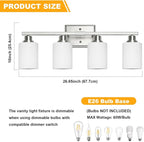 Unicozin 4-Light Bathroom Light Fixtures, Modern Brushed Nickel Vanity Light - Image 5