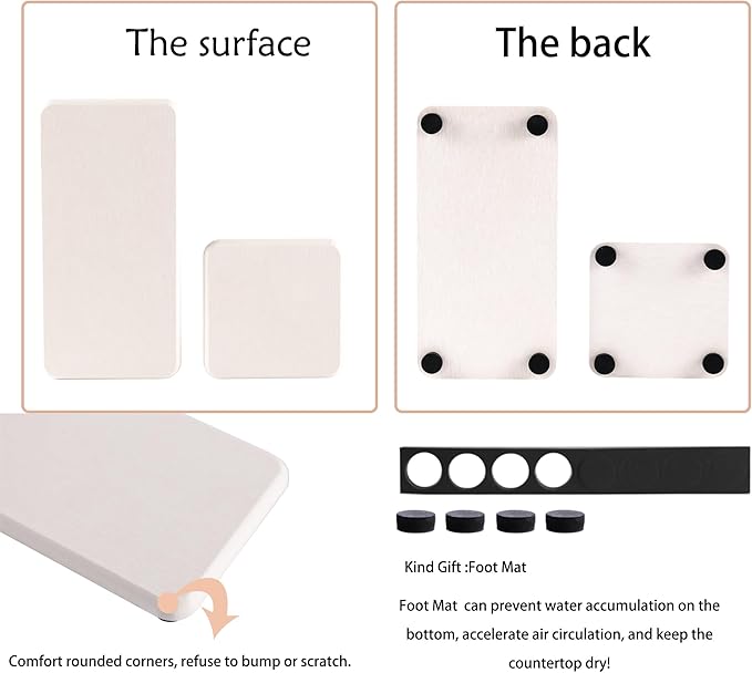 NiuYichee Set of 4 Water Absorbent Diatomite Coasters, Diatomaceous Earth - Image 4