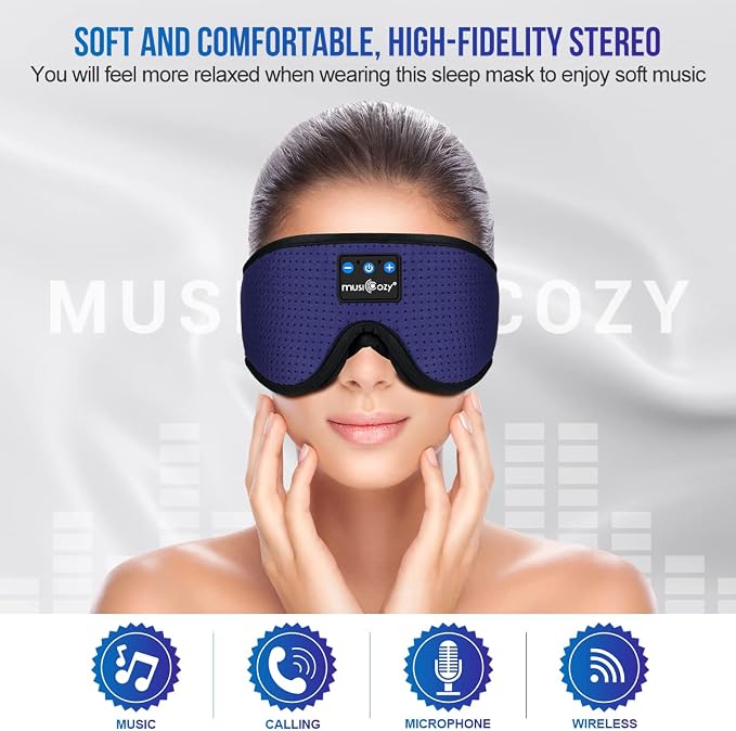 MUSICOZY Sleep Headphones Breathable Bluetooth Headband 3D Sleeping Headphones - Image 2