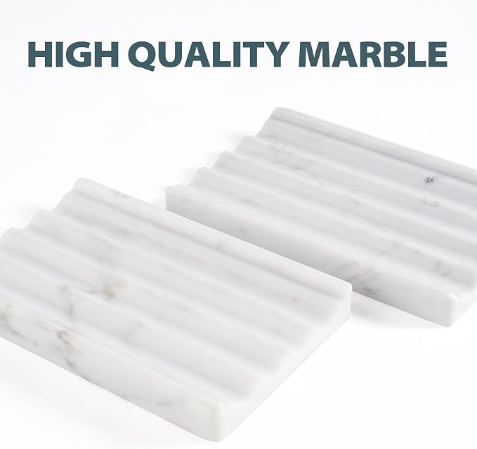 2 Pcs Soap Holder for Bathroom, Marble Soap Dish for Kitchen Countertop - Image 4