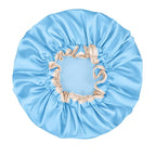 Waterproof Shower Caps for Women, Solid Color Dual-Layer Elastic Band Design - Image 7