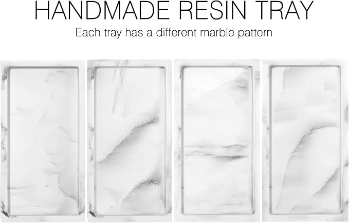 Luxspire Bathroom Vanity Tray, 8 x 4 inch Resin Dresser Jewelry Ring Dish Tank - Image 8