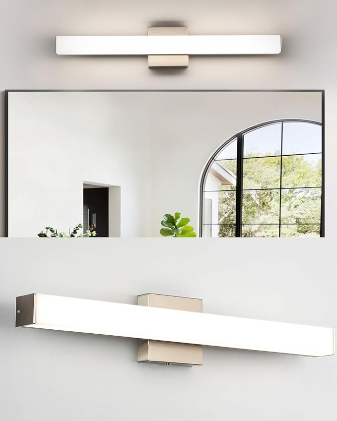 LED Bathroom Vanity Light Fixtures 24in Brushed Nickel, Dimmable18W 4000K by Enjoyyourhealthylife