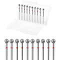 10pcs Safety Ball Cuticle Drill Bits, Carbide Diamond Nail Bits by ERUIKA