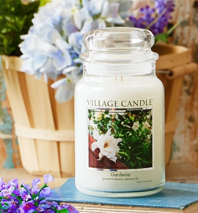 Village Candle Gardenia Large Glass Apothecary Jar Scented Candle, 21.25 oz - Image 5