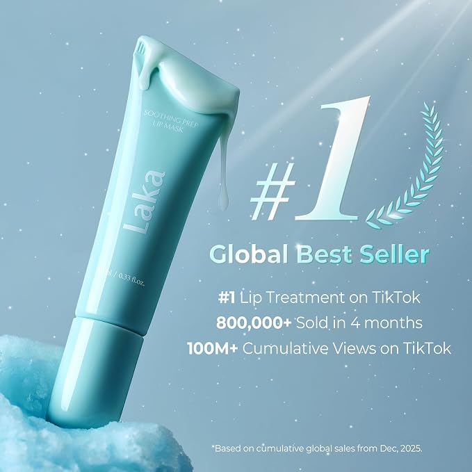 Laka Soothing Prep Lip Mask, Cooling Peel Off Korean Lip Mask, Gentle Exfoliator - Image 2