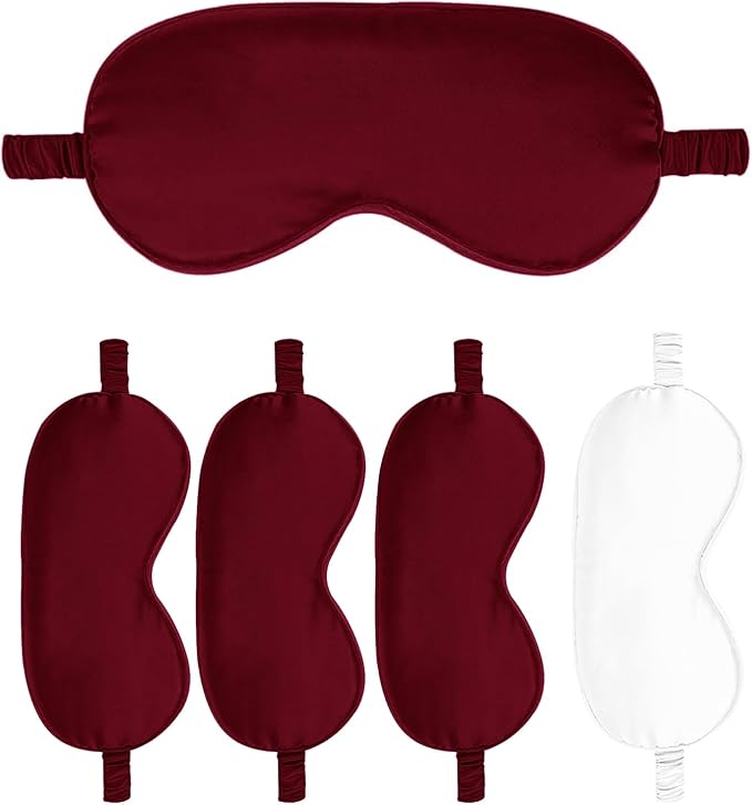 Sleep Masks 5PACK Silk Eyes Cover Satin Eye Mask Silky Blackout Soft Blindfold - Image 7