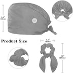 Scrub Cap with Hair Scrunchy, Ponytail Holder Surgical Cap - Image 2