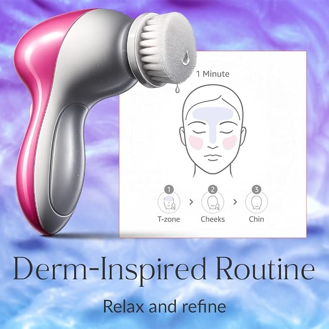 Facial Cleansing Brush Face Scrubber, 7-in-1 Electric Spin Cleanser Brushes - Image 5