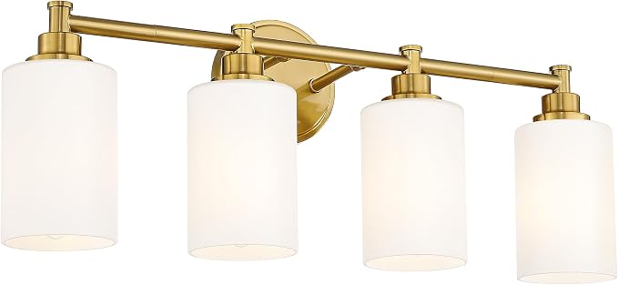 FEMILA 25" Brushed Gold Bathroom Light Fixtures, 4 Light Vanity Light Fixture by FEMILA