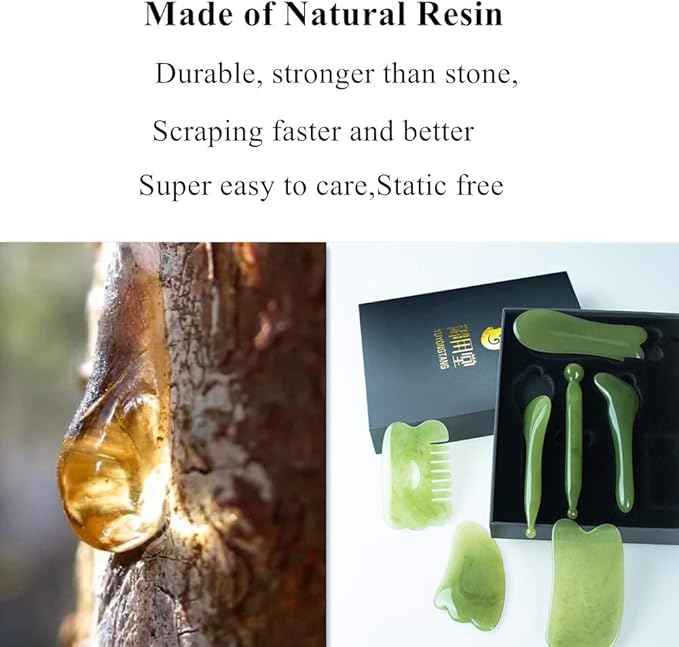 7 Pieces Gua Sha Scraping Massage Tool, Natural Resin GuaSha Tool Massage Tools - Image 2