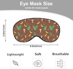 Cute Monkey Silk Sleep Mask, Adjustable Elastic Strap, Animal Banana Palm Leaf - Image 2