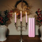 WPONSZU Set of 14 Pink Taper Candles, 7-8 Hours Burn Time, Smokeless and - Image 2
