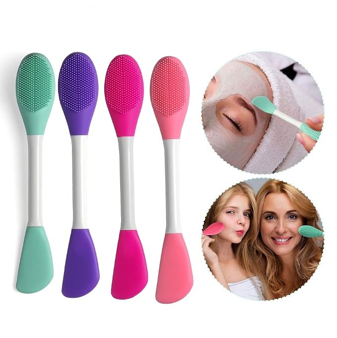 Silicone Brushes, Double-Ended Silicone Face Mask Brush, Facial Cleansing Brush - Image 5