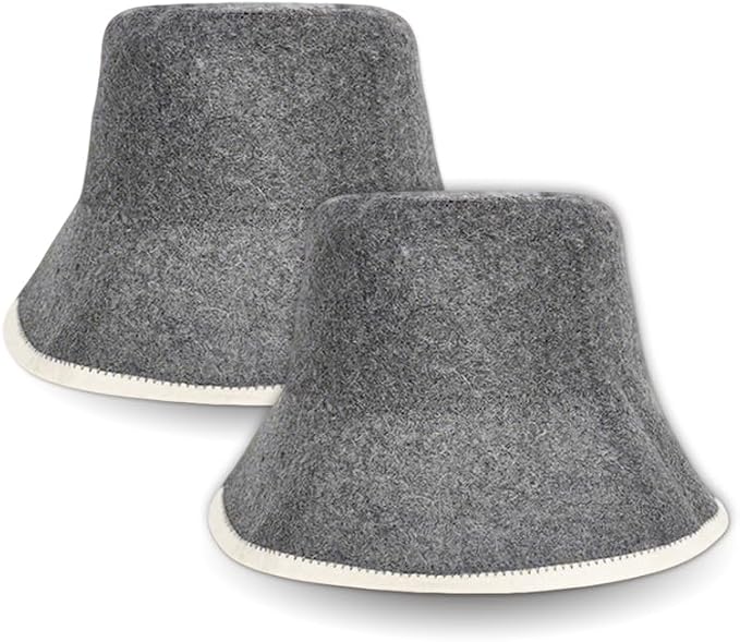 Wool Sauna Hat, Comfortable Soft Felt Wool Cap, Breathable Russian Banya Cap by Unknown