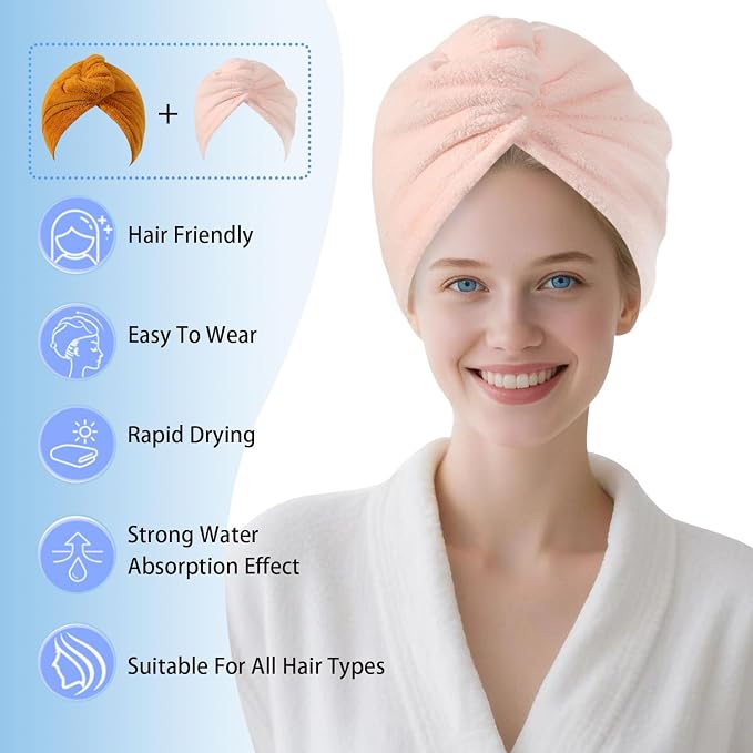 Microfiber Hair Drying Towel Wrap - Image 2