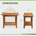 Premium 22" Teak Wood Shower Bench - Image 3