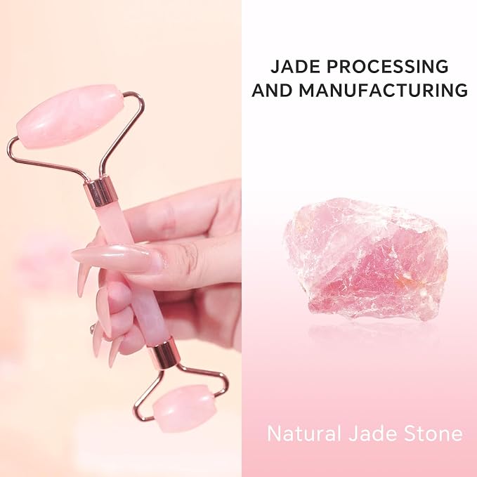 Jade Roller & Gua Sha Set for Face – 4PCS Natural Facial Massage Tools Kit - Image 3