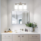 Zarbitta 3-Light Bathroom Light Fixtures, Brushed Nickel Vanity Light, - Image 6