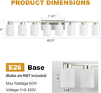 8-Light Bathroom Light Fixtures, Modern Vanity Lights, Brushed Nickel Metal - Image 2