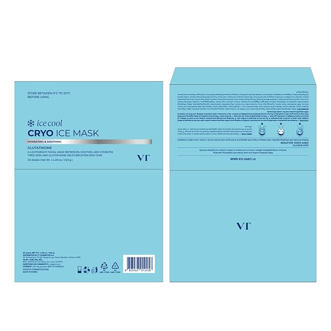 VT COSMETICS Cryo Ice Cool Mask, 30 Sheets, Cooling & De-Puffing Daily Sheet - Image 7