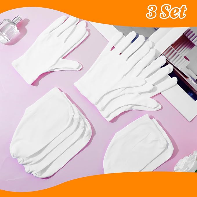 6 Pairs Moisturizing Socks Gloves Set, Spa Foot Moisturizer Socks & Cotton - Image 7
